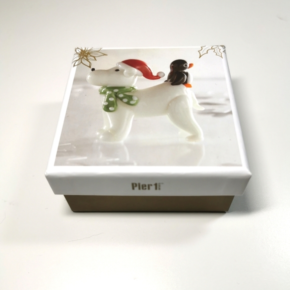PIER 1 | Collectible Glass Santa Dog + Penguin Figurine (NEW) - Picture 6 of 6